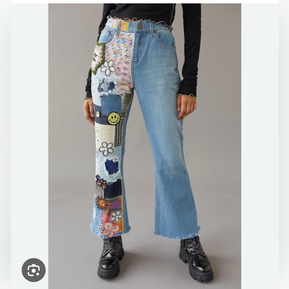 NWT BDG urban outfitters High-Waisted Craft Flare Jeans
Sz 27 patchwork hippy